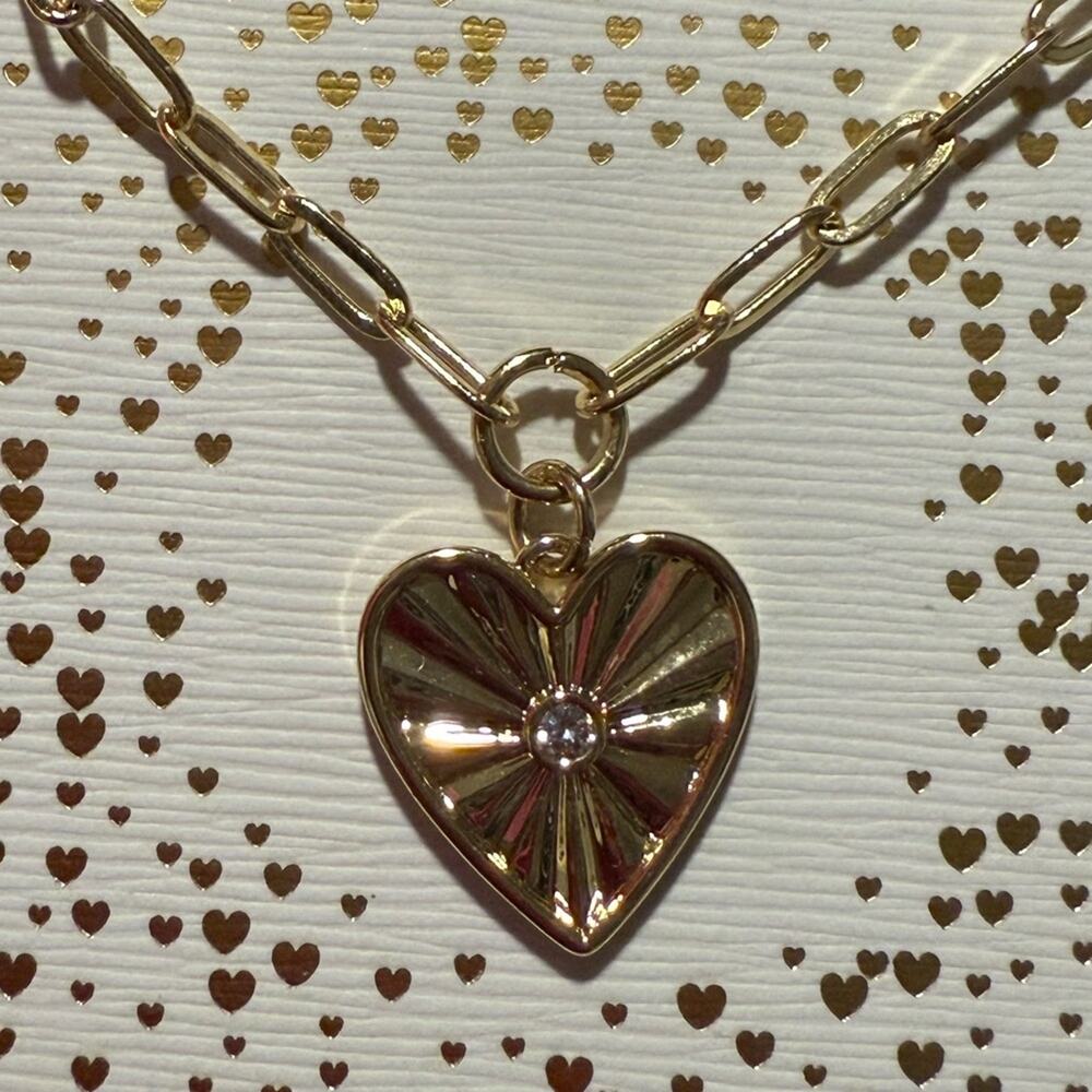 Unwritten Spread Love Radiate Love Be Love 14K Gold Plated Necklace NEW